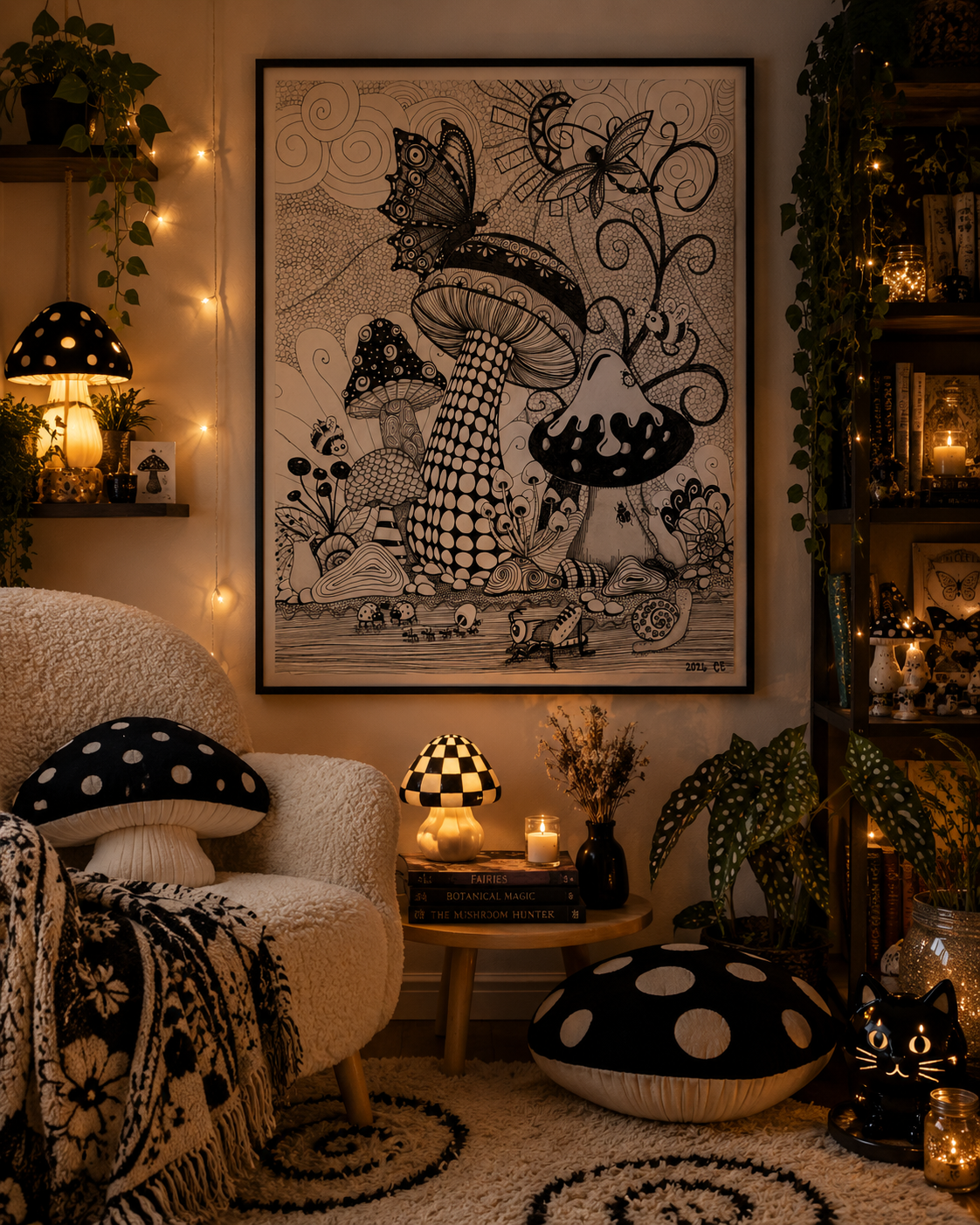 A Fairy Garden in Zentangles - Poster Print